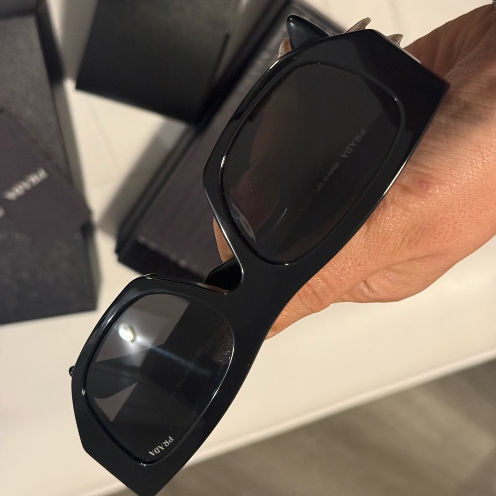 Prada Black Angular Cat-Eye Sunglasses - image 12